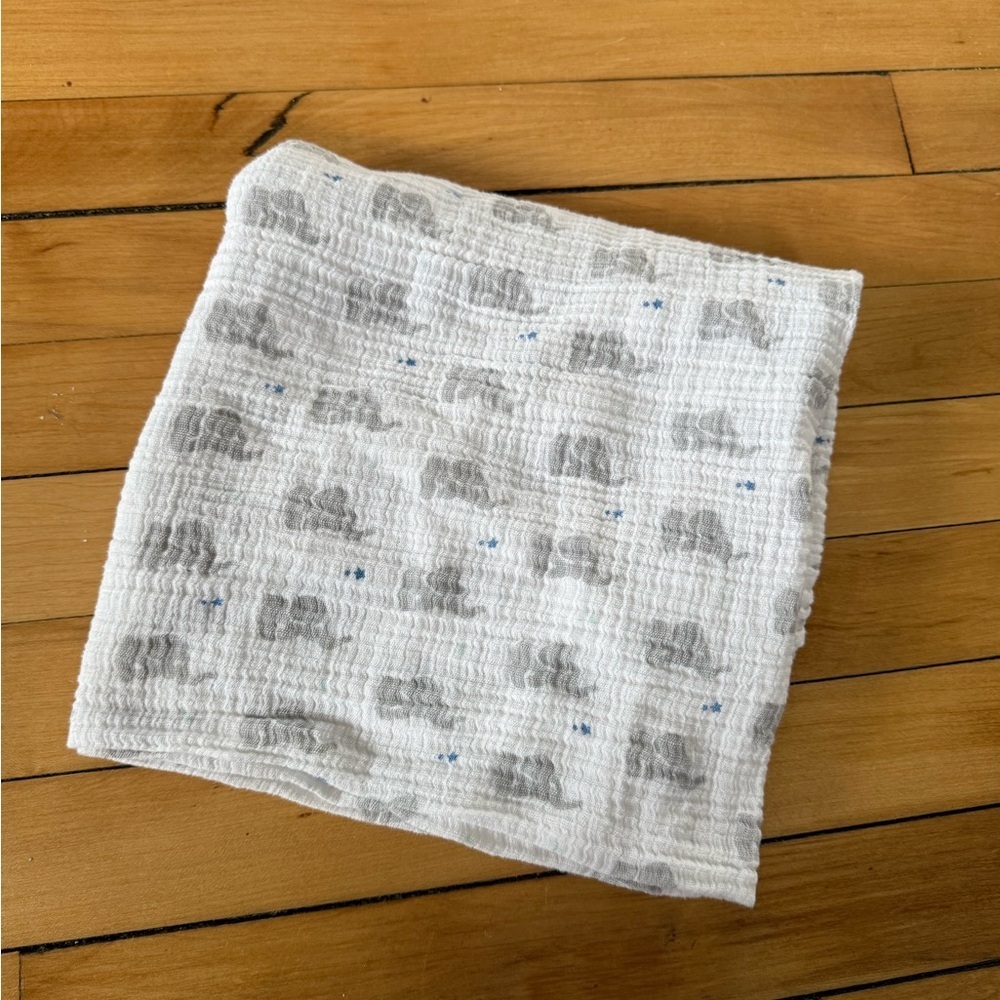 Aden + Anais elephant muslin infant swaddle receiving blanket